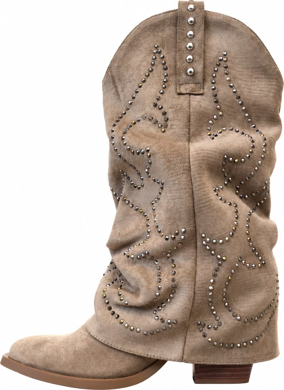Calzature Durello texani donna beige con borchie - 5
