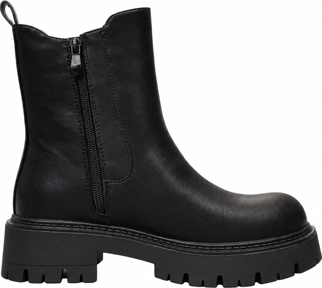 Stivali donna neri 2 in 1 con gambale rimovibile e suola carrarmato - 7