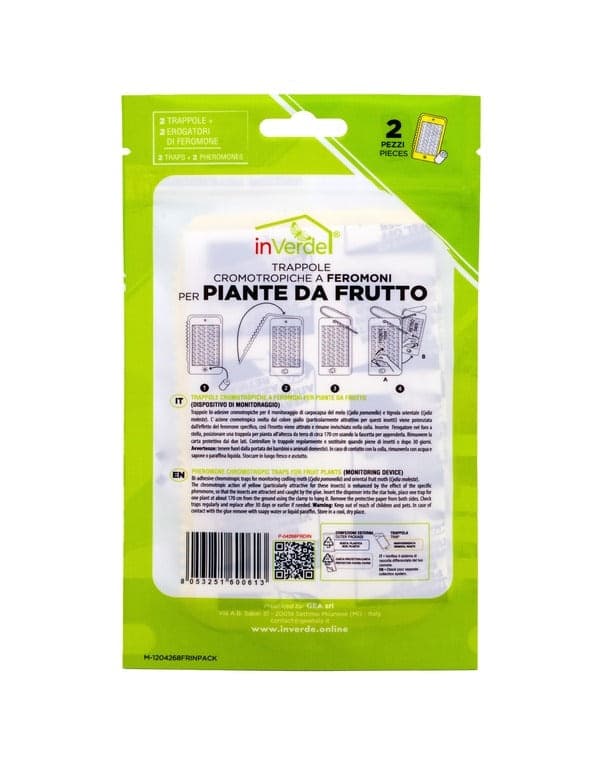 Trappola cromotropica appendibile, pannelli completi di fascetta, da 2 pezzi - 12