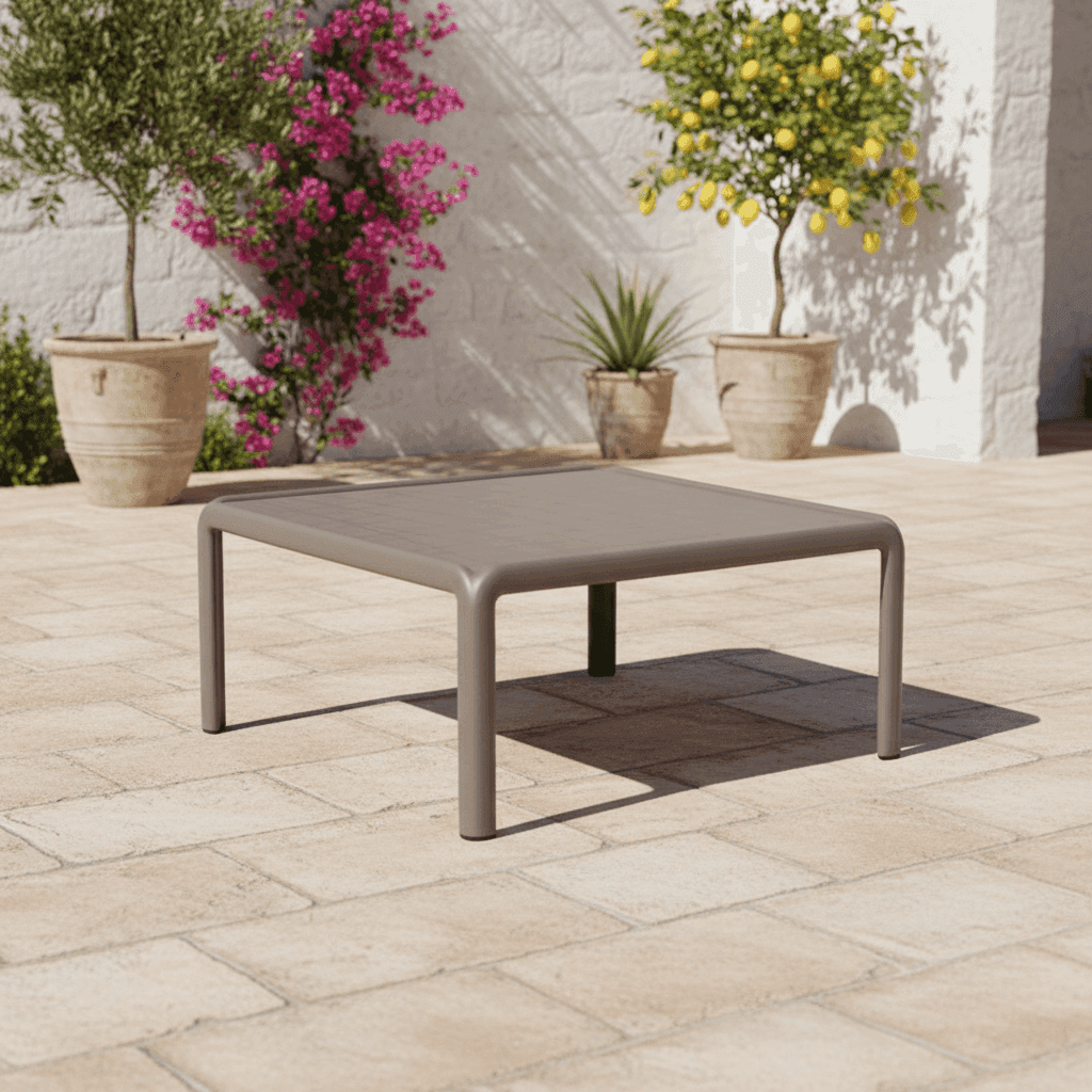 Tavolino in fiberglass 70 cm "Nardi komodo" da caffe basso per giardino e veranda da esterno - 3