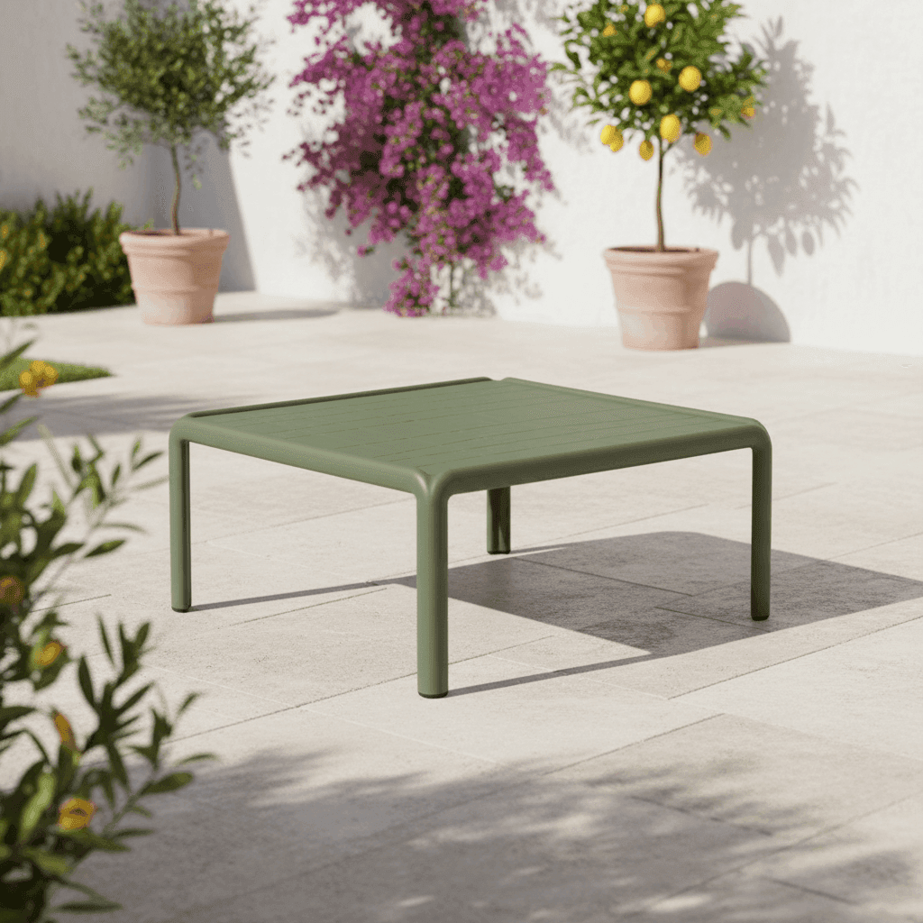 Tavolino in fiberglass 70 cm "Nardi komodo" da caffe basso per giardino e veranda da esterno - 4