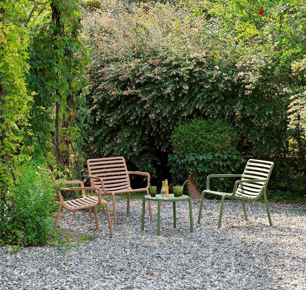 Tavolino basso "Doga" in polipropilene fiber-glass per giardino, bar e ristorante "Made in Italy" - 4