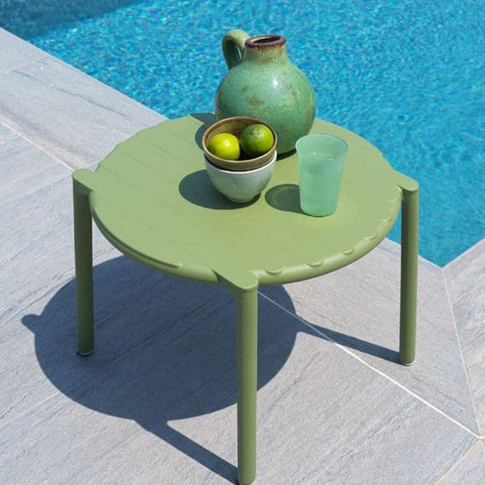Tavolino basso "Doga" in polipropilene fiber-glass per giardino, bar e ristorante "Made in Italy" - 5