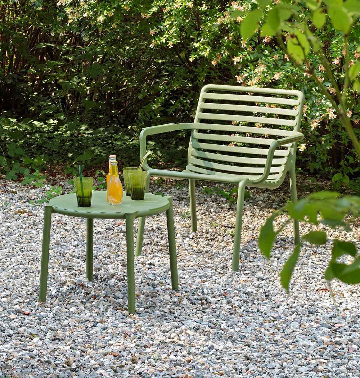 Salottino "Doga Relax" in polipropilene fiber-glass per giardino, bar e ristorante "Made in Italy" - 16