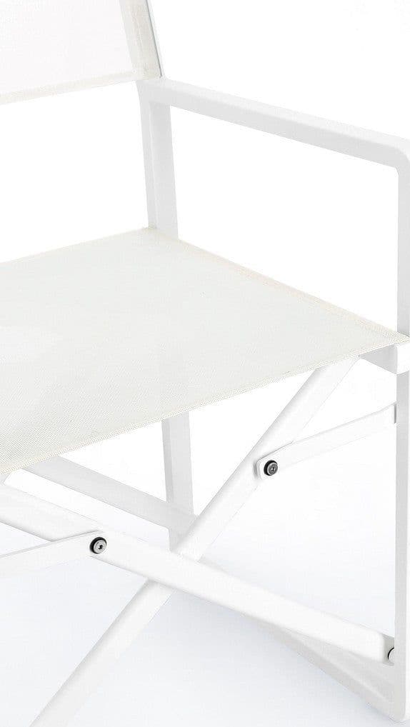Sedia da regista "Konnor" struttura in alluminio, seduta in textilene, ideale per giardino - 15