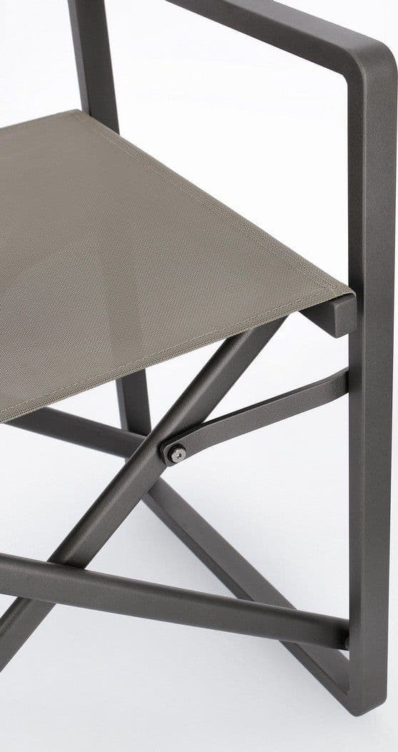 Sedia da regista "Konnor" struttura in alluminio, seduta in textilene, ideale per giardino - 7