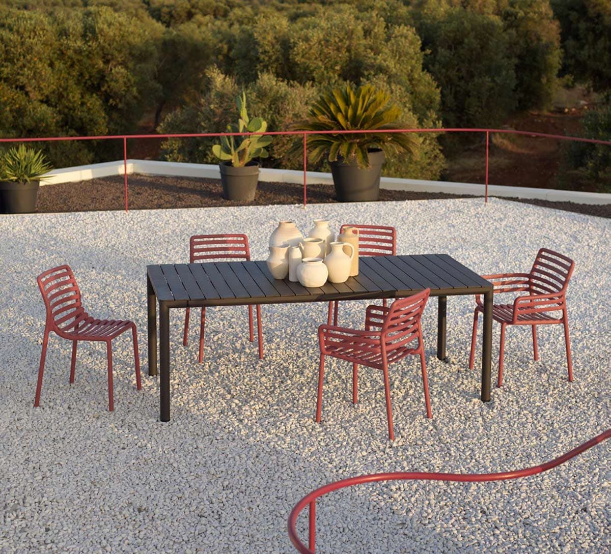 Tavolo allungabile "Tevere" in Polipropilene e alluminio, da giardino "Made In Italy" - 12