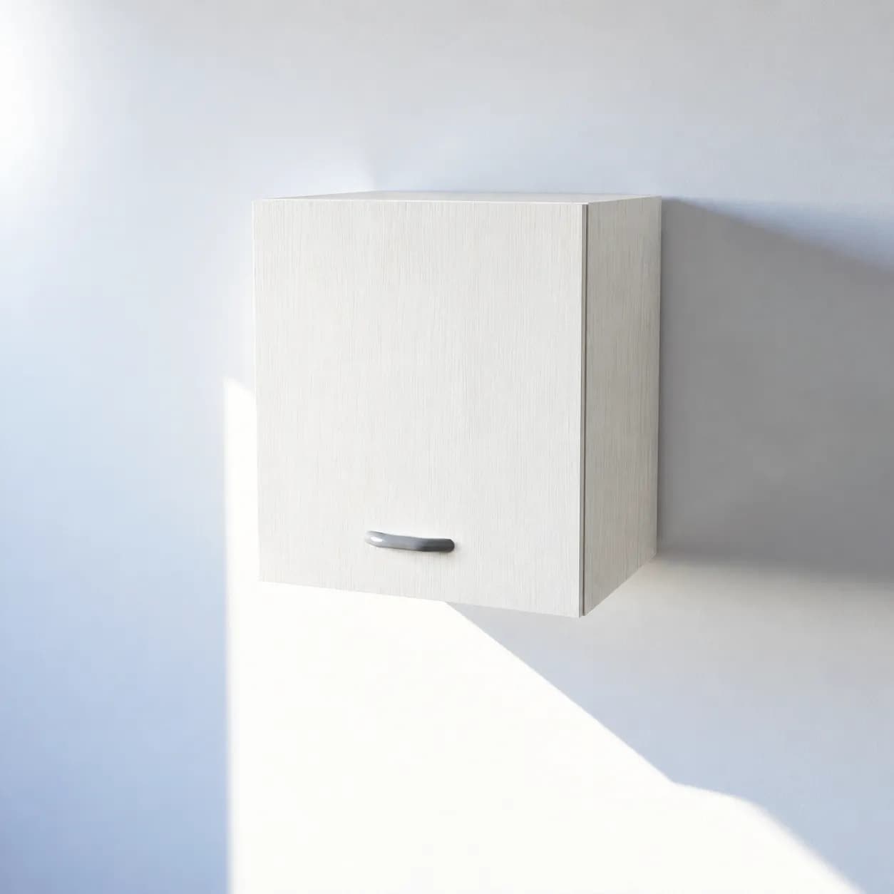 Pensile in Legno Nobilitato di Colore Bianco Frassino  con un Anta altezza 48 cm - 3