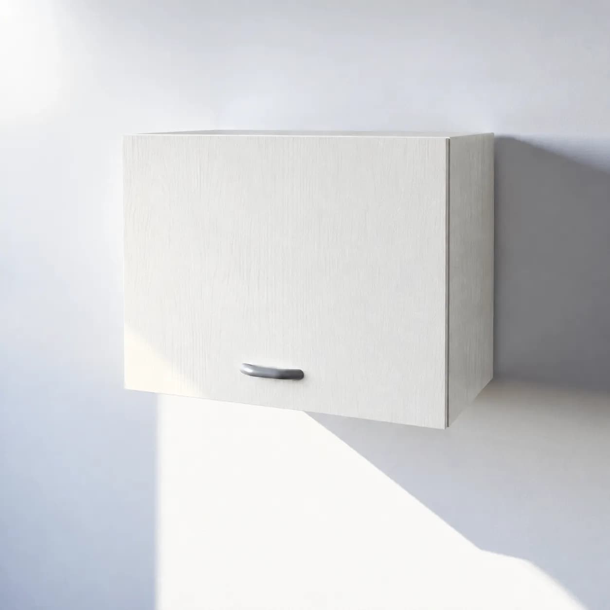 Pensile in Legno Nobilitato di Colore Bianco Frassino  con un Anta altezza 48 cm - 5