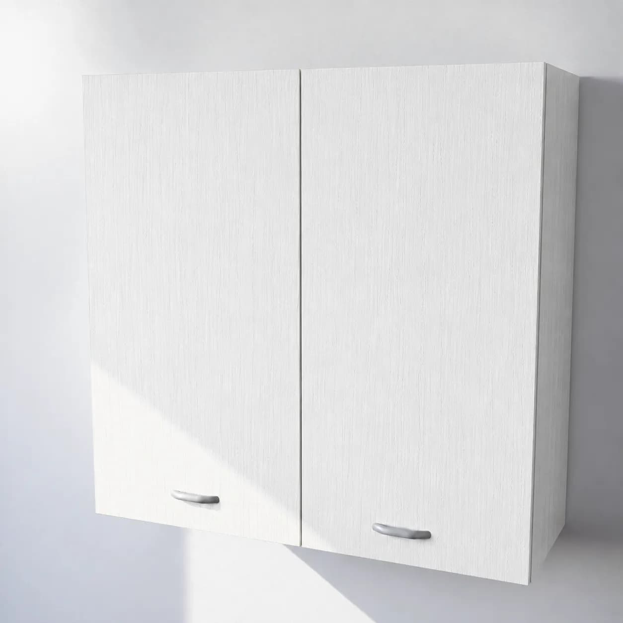 Pensile Cucina in Legno Nobilitato Bianco Frassino con Ante Altezza 90 cm - 3