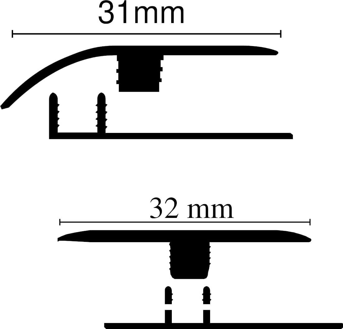Profilo di Giunzione per Pavimenti SPC TAAC! in Alluminio Piatto o a Discesa 900 mm – Varie Colorazioni - 4