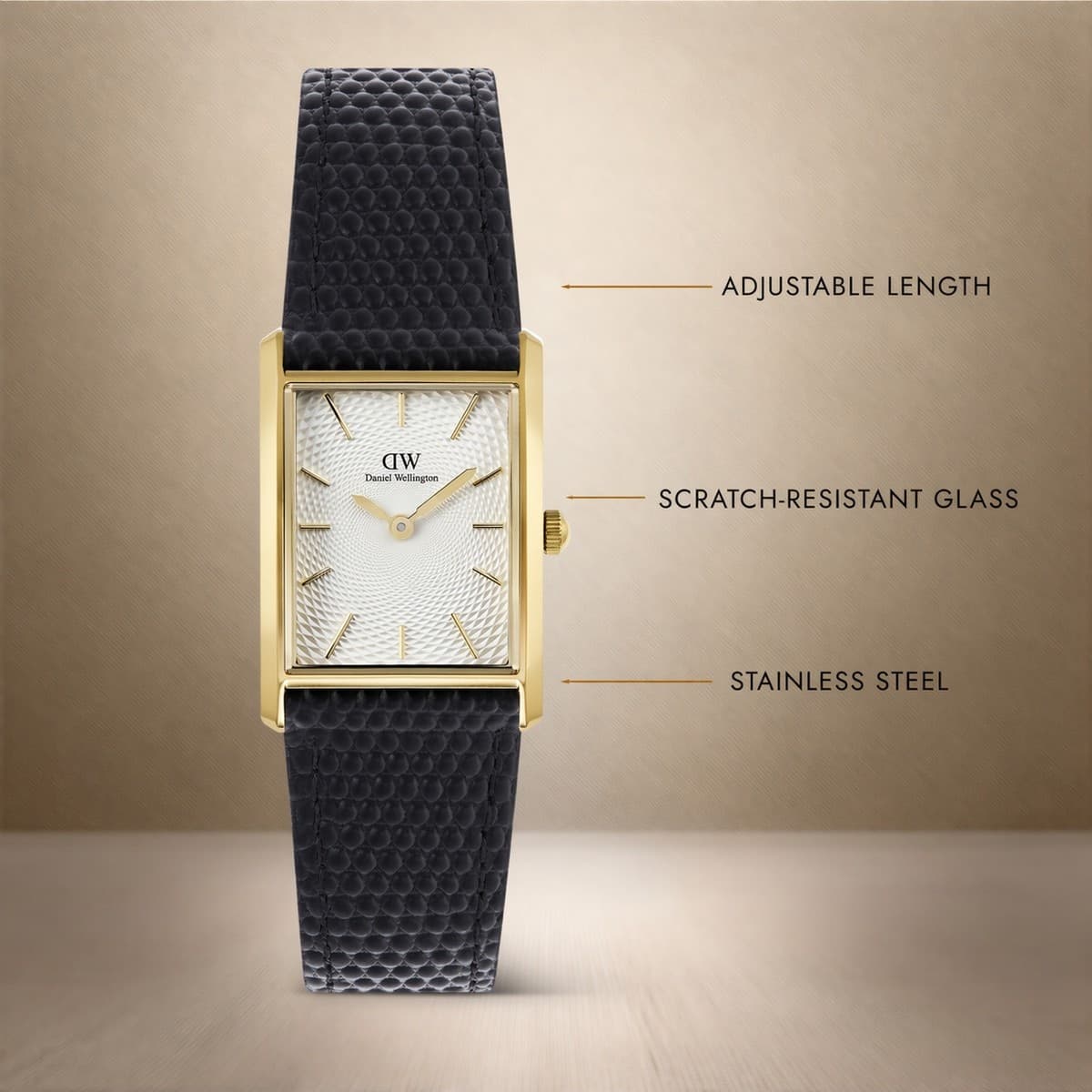 Daniel Wellington - Orologio Bound Black Lizard Guilloché Gold - 4