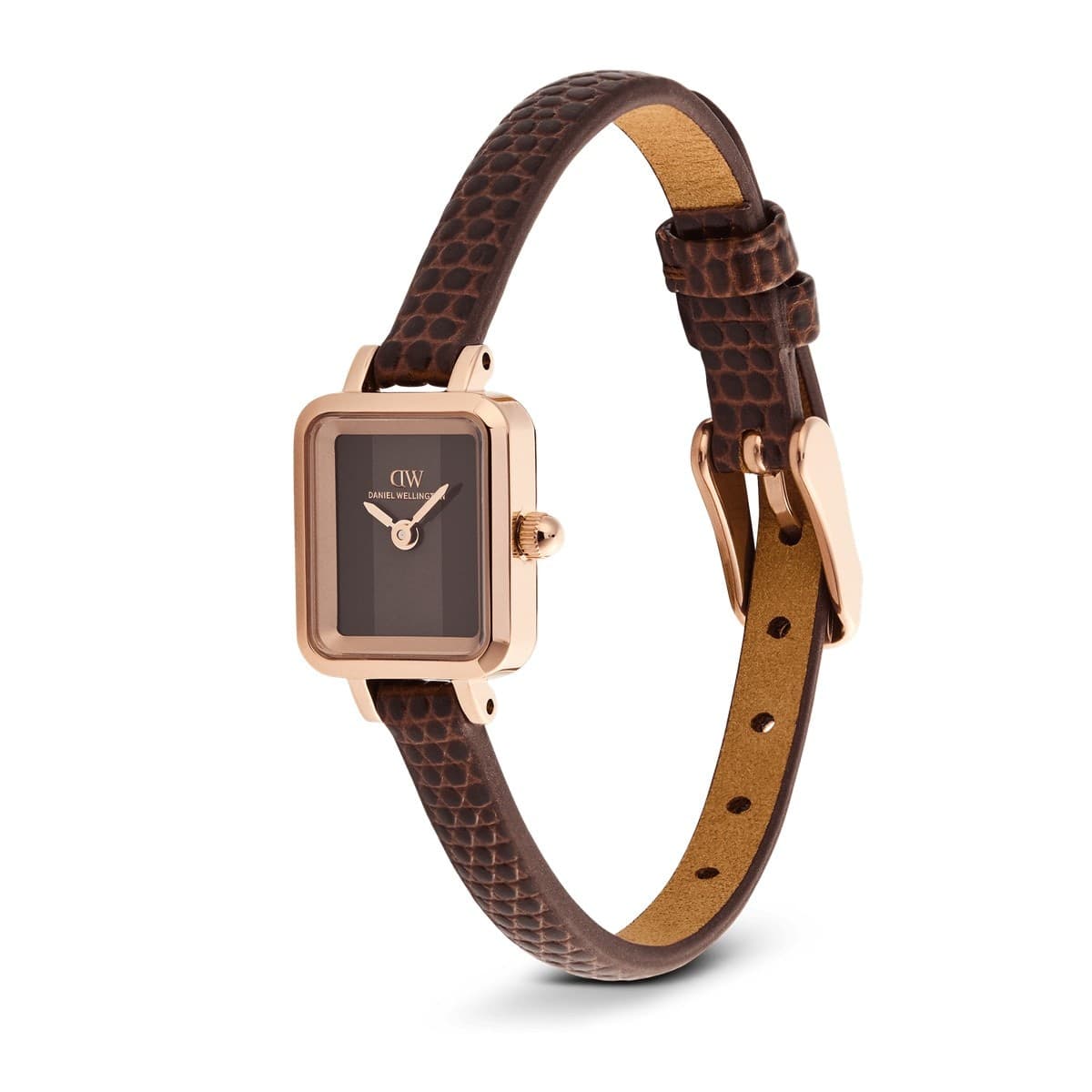 Daniel Wellington - Orologio Quadro Mini Brown Lizard Padstow Rose Gold - 2