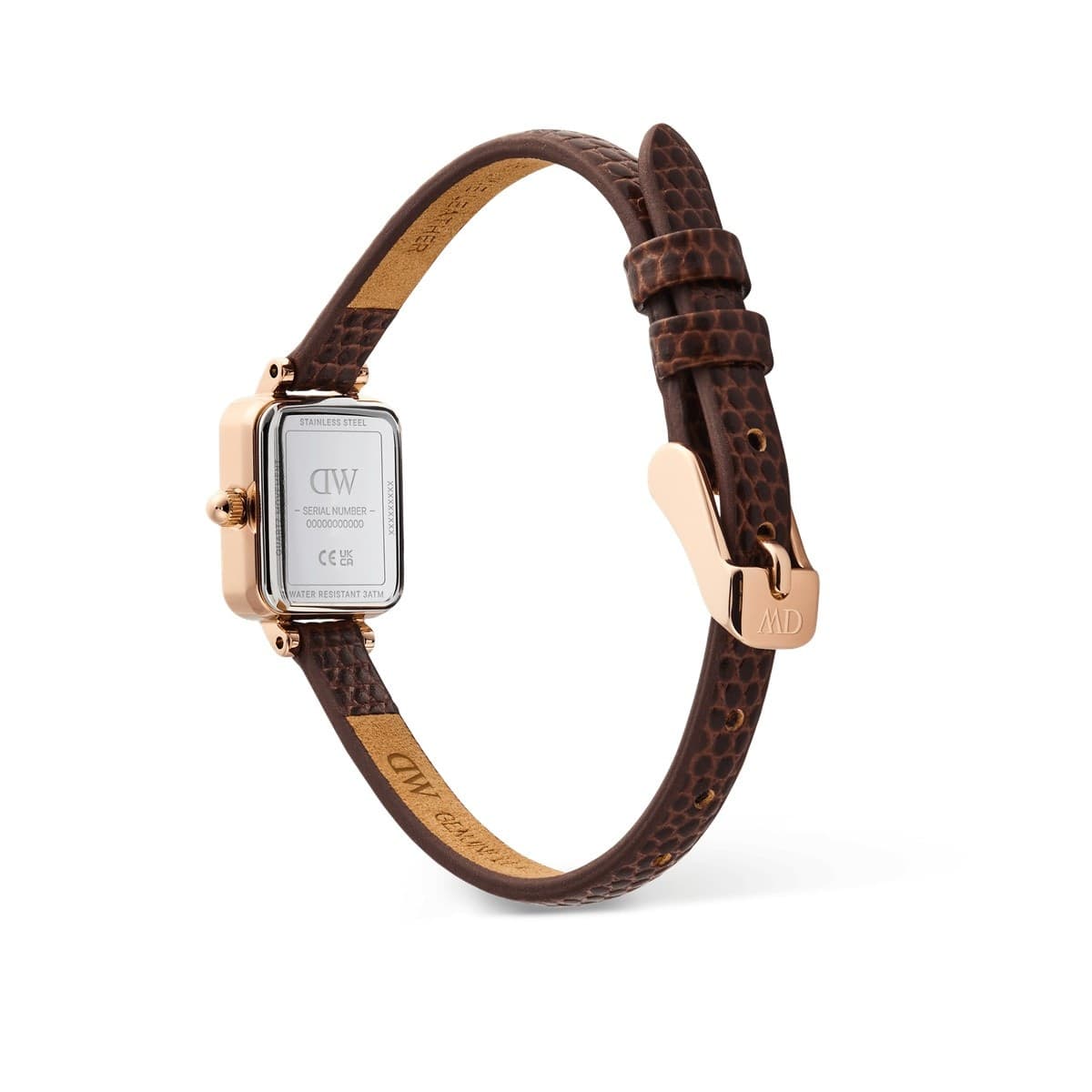 Daniel Wellington - Orologio Quadro Mini Brown Lizard Padstow Rose Gold - 3