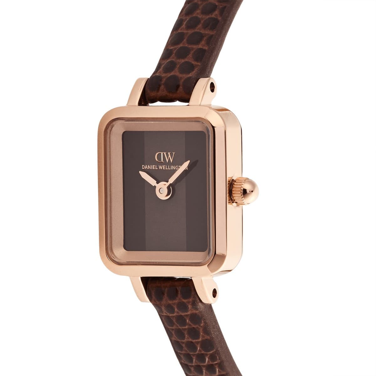 Daniel Wellington - Orologio Quadro Mini Brown Lizard Padstow Rose Gold - 4