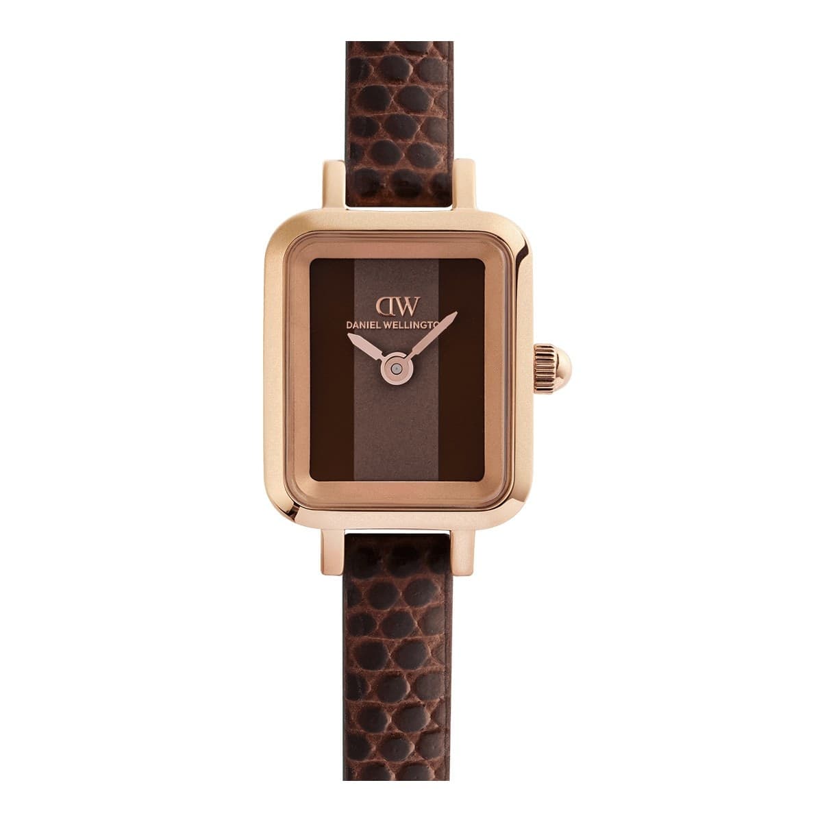 Daniel Wellington - Orologio Quadro Mini Brown Lizard Padstow Rose Gold - 5
