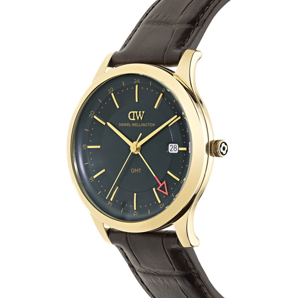 Daniel Wellington - Orologio Pathfinder GMT Brown-Croc Green Gold - 5