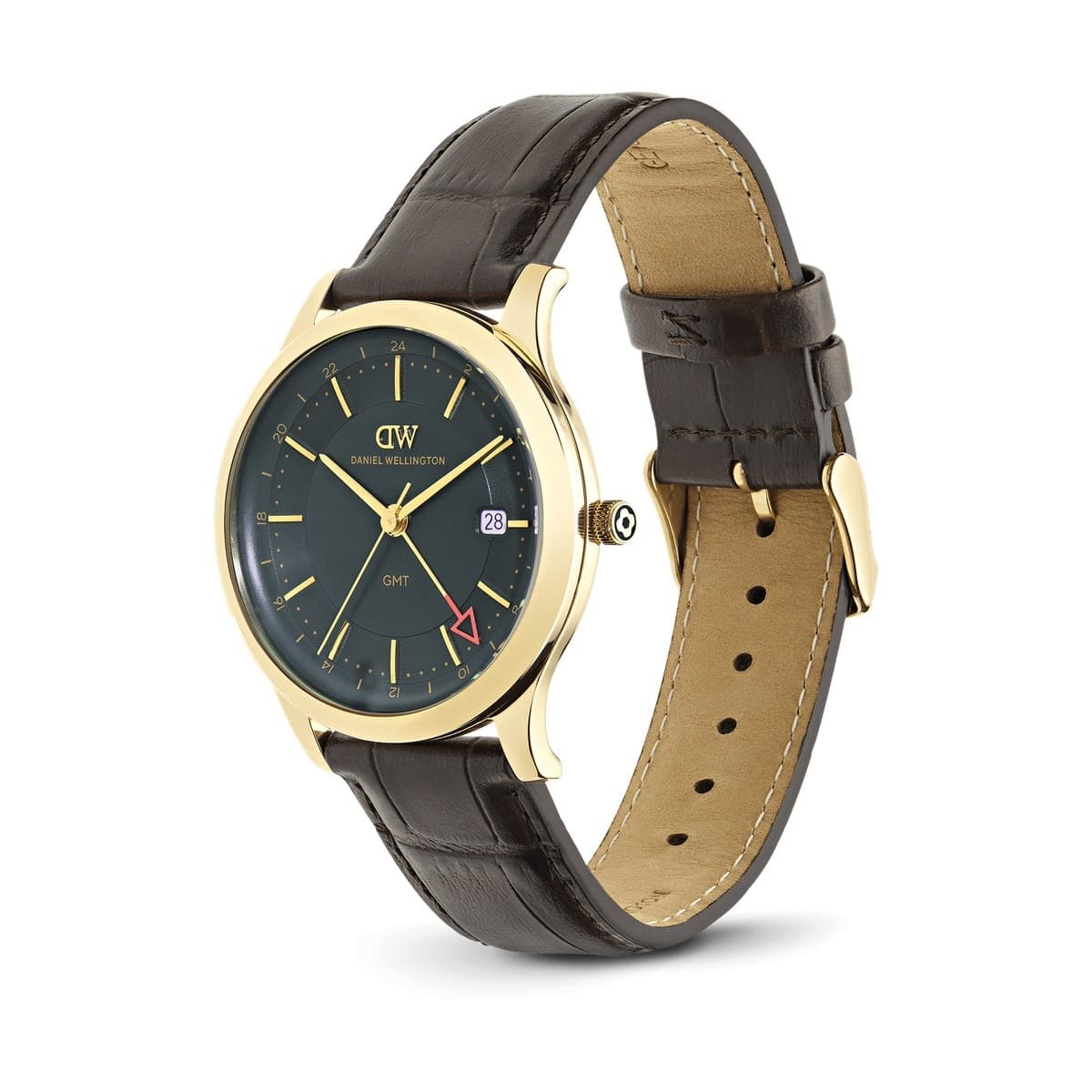 Daniel Wellington - Orologio Pathfinder GMT Brown-Croc Green Gold - 2