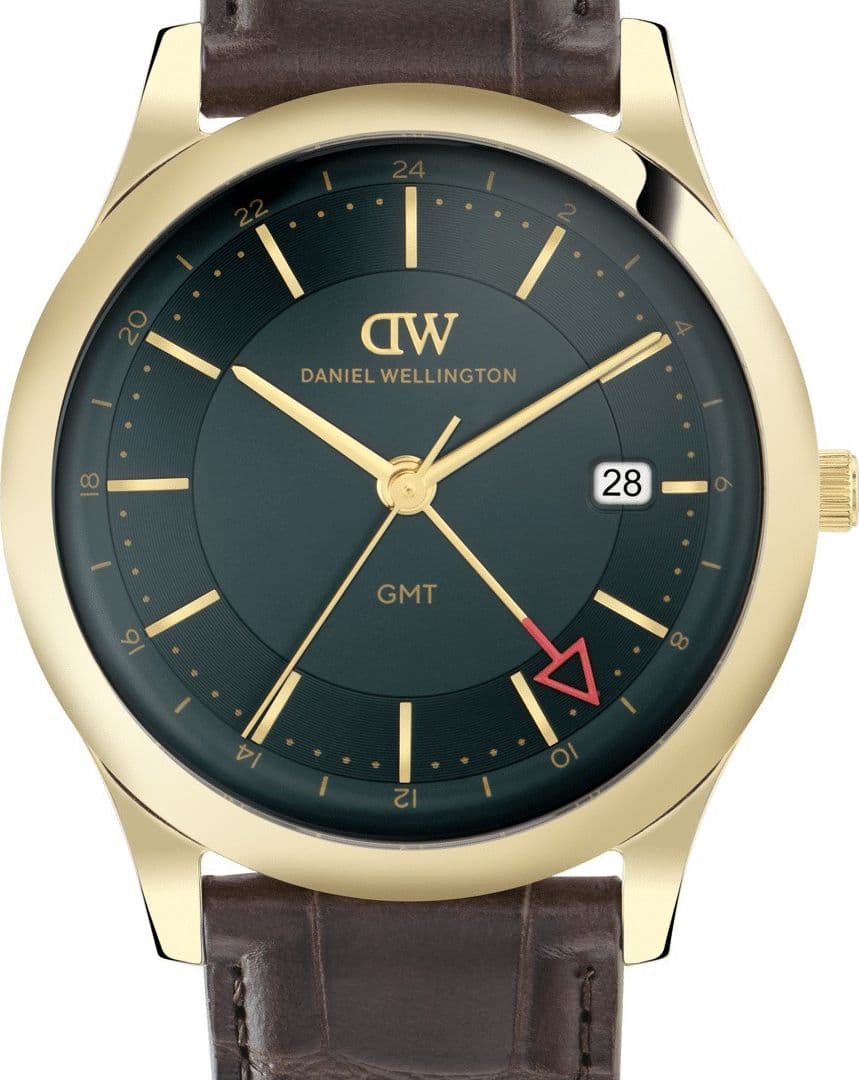 Daniel Wellington - Orologio Pathfinder GMT Brown-Croc Green Gold - 4