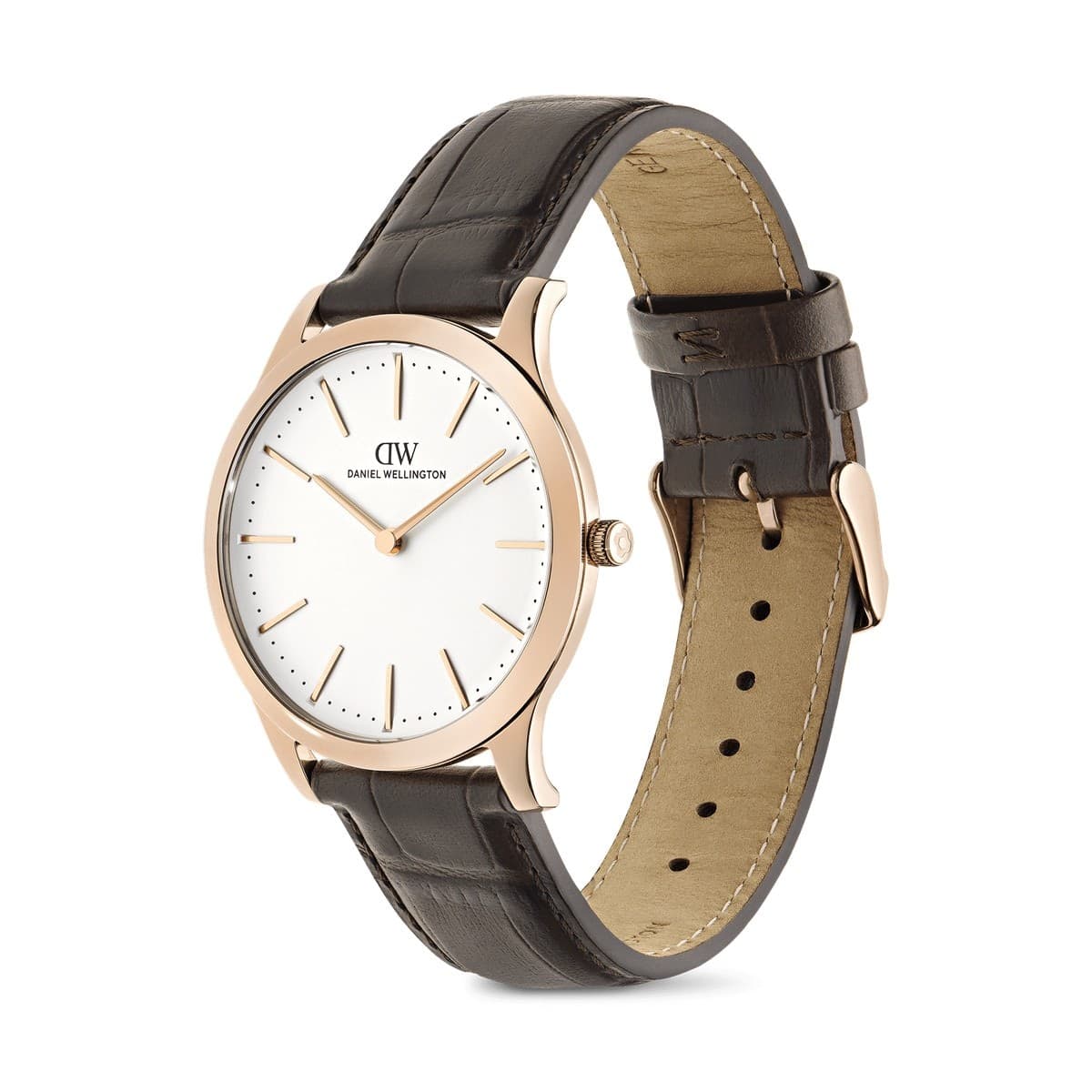 Daniel Wellington - Orologio Pathfinder Brown-Croc Frost-White Rose Gold - 2