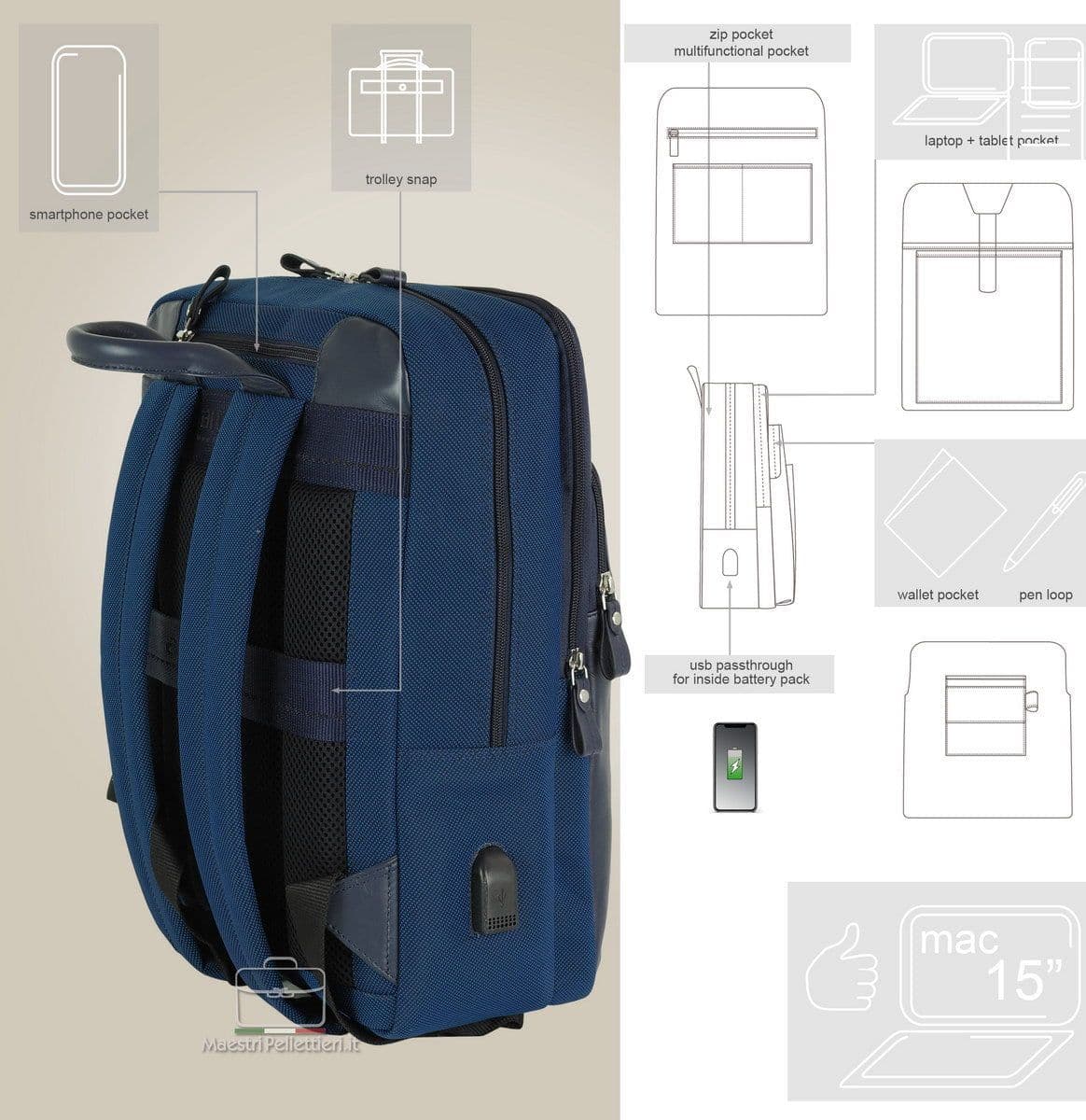 8911 Zaini Acciaio Blu 0000000767 - 4