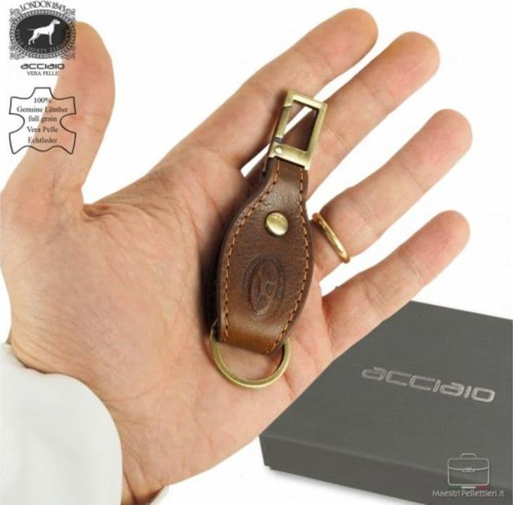 8324  Portachiavi Acciaio Castagno 0000000774 - 2