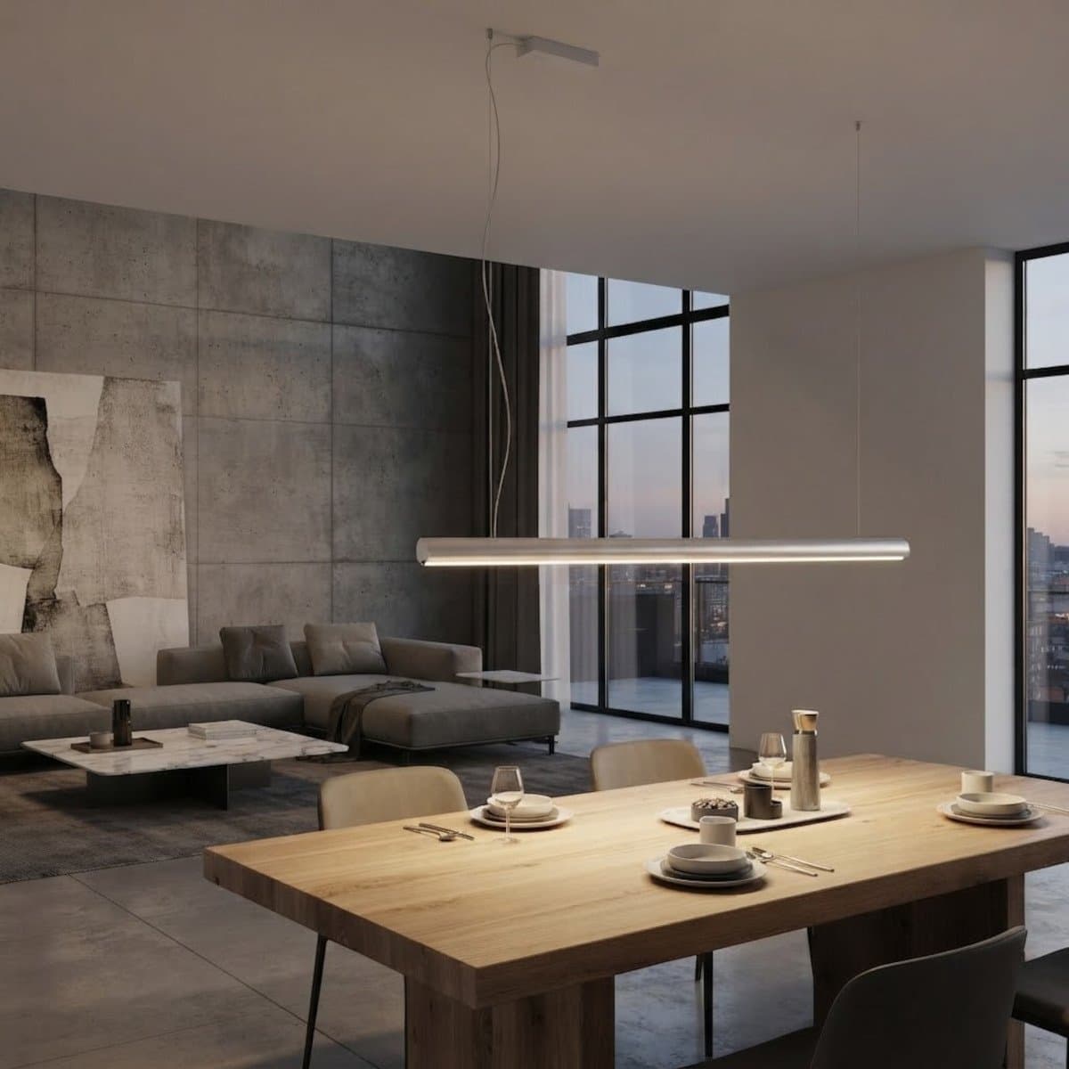 Lampadario moderno Redo Group CITYLINE 01 4710 4711 4712 4709 LED CCT 3000 4000 dimmerabile alluminio - 2