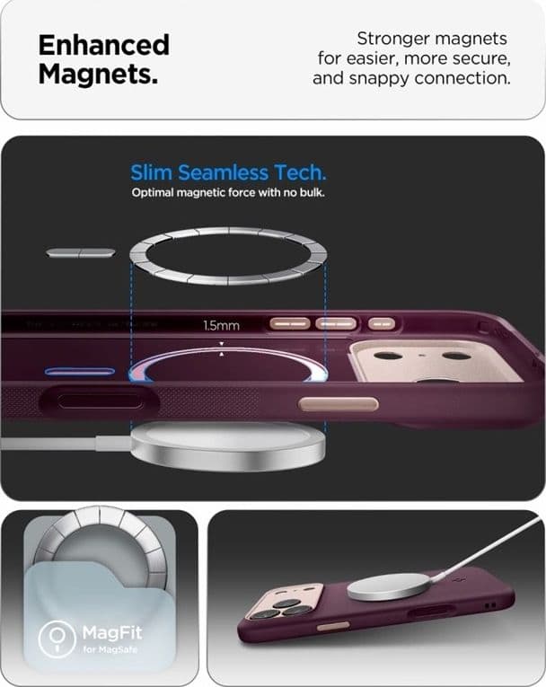Spigen Nano Pop Mag MagSafe - Custodia per iPhone 18 Pro Max / 17 Pro Max (Bordeaux) - 6