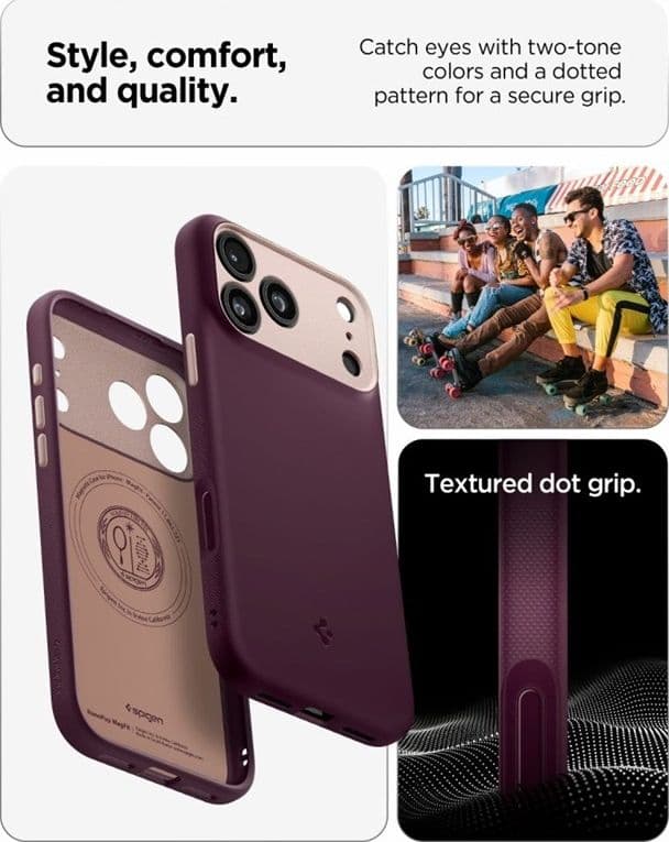 Spigen Nano Pop Mag MagSafe - Custodia per iPhone 18 Pro Max / 17 Pro Max (Bordeaux) - 7