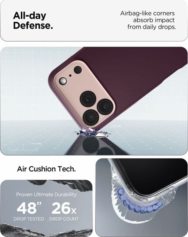 Spigen Nano Pop Mag MagSafe - Custodia per iPhone 18 Pro Max / 17 Pro Max (Bordeaux) - 9