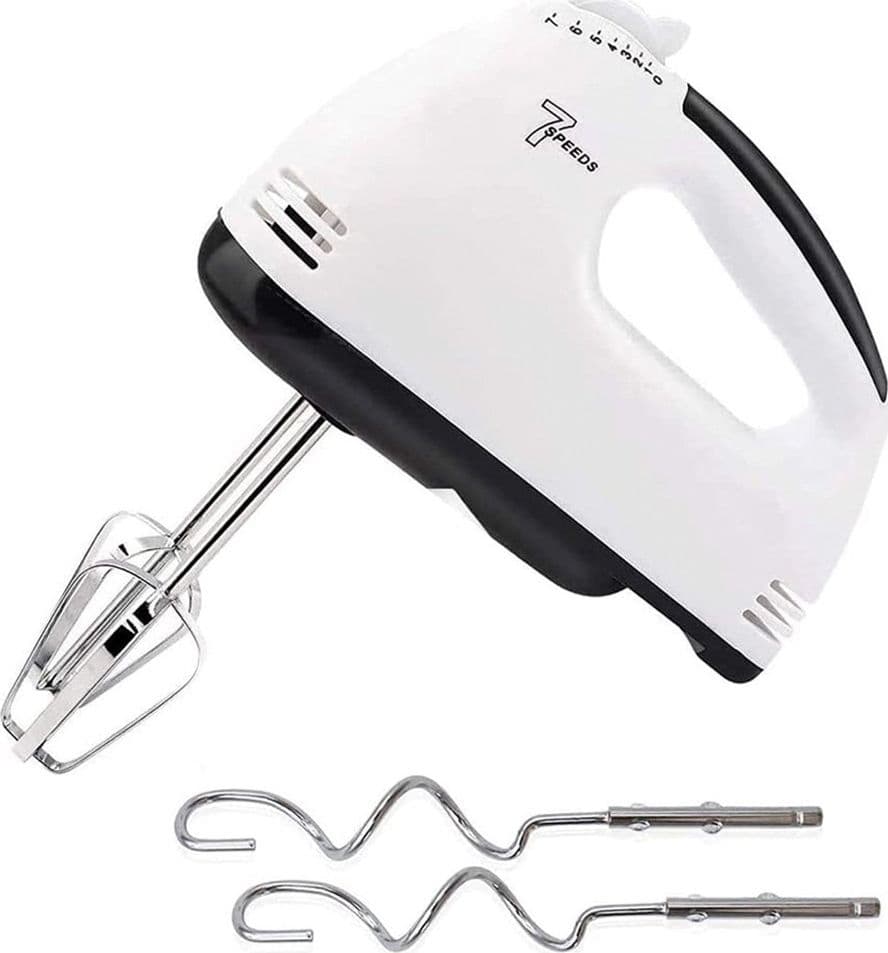SBATTITORE ELETTRICO DA CUCINA PROFESSIONALE MANUALE 7 VELOCITÀ 260W DOPPIA FRUSTA ACCIAIO - 7