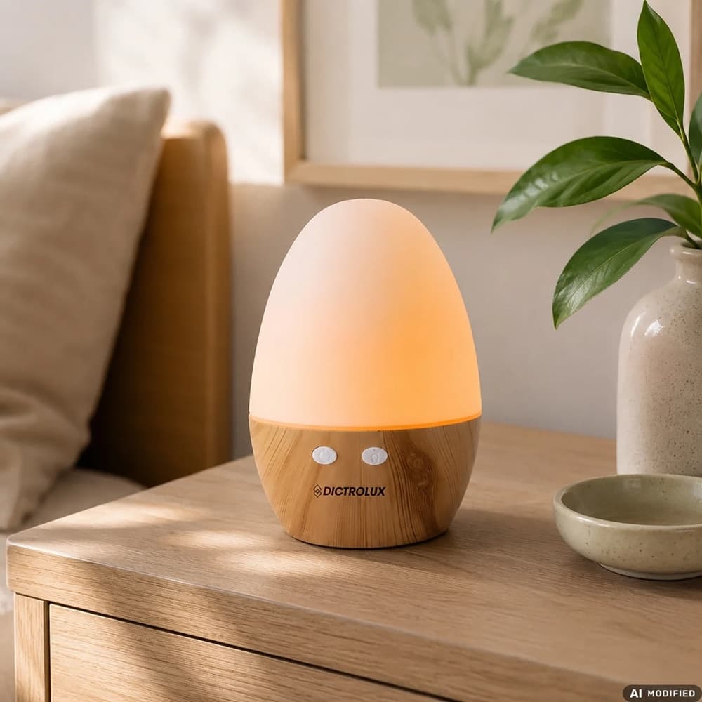 DIFFUSORE DI ESSENZE A ULTRASUONI UMIDIFICATORE CROMOTERAPIA LED 130 ML CON 2 FRAGRANZE - 3