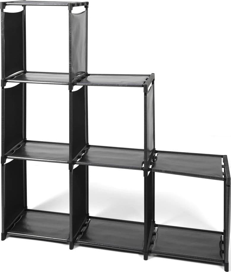 SCAFFALE MULTIUSO ORGANIZZATORE MODULABILE A 6 SCOMPARTI PORTATA 5KG PER RIPIANO 2 COLORI - 3