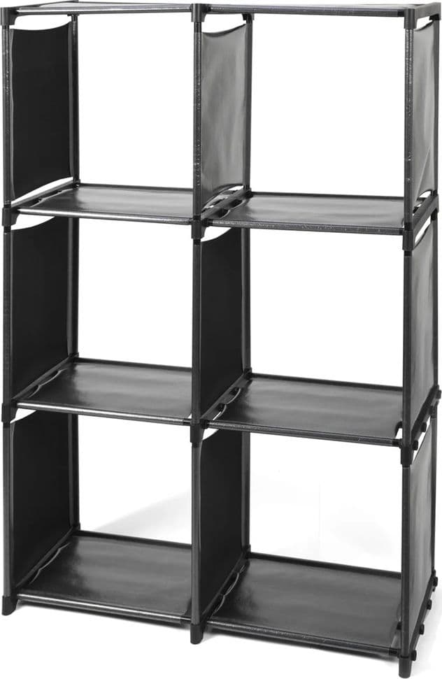 SCAFFALE MULTIUSO ORGANIZZATORE MODULABILE A 6 SCOMPARTI PORTATA 5KG PER RIPIANO 2 COLORI - 4