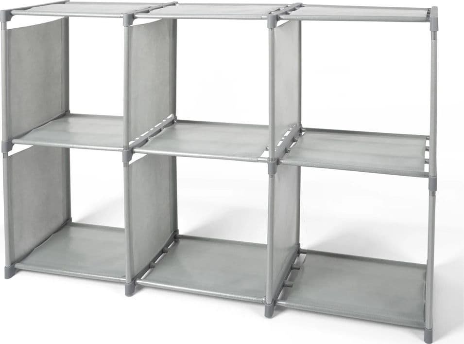 SCAFFALE MULTIUSO ORGANIZZATORE MODULABILE A 6 SCOMPARTI PORTATA 5KG PER RIPIANO 2 COLORI - 5