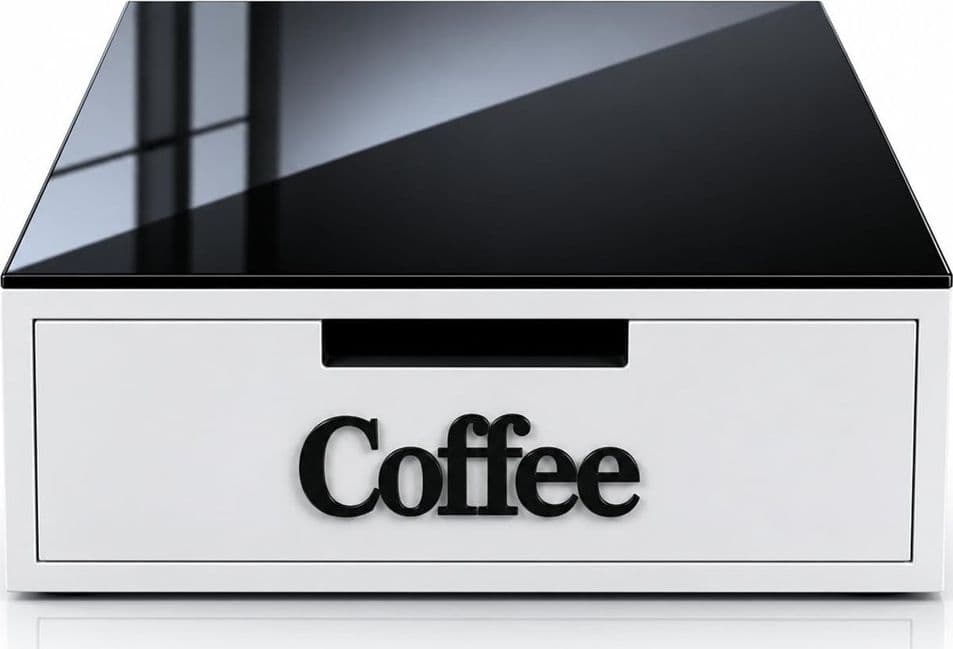 CASSETTO ORGANIZER PORTA CAPSULE CIALDE MDF BIANCO COFFEE CON DIVISORI 30X30XH10CM 746040 - 3