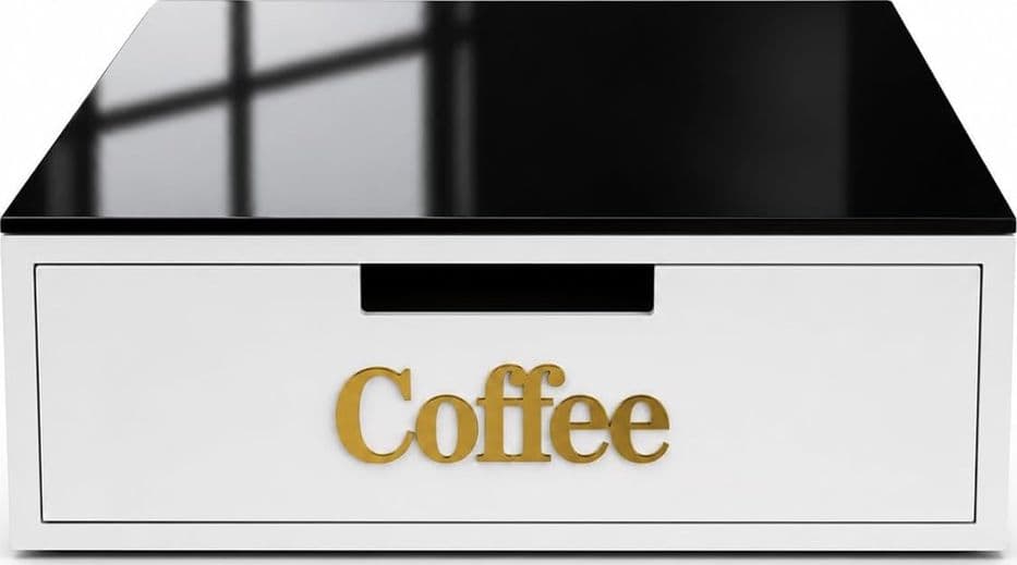 CASSETTO ORGANIZER PORTA CAPSULE CIALDE MDF BIANCO COFFEE CON DIVISORI 30X30XH10CM 746040 - 7