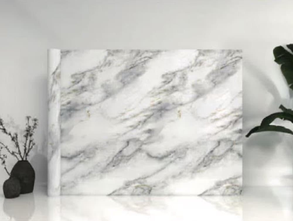 PANNELLO ADESIVO EFFETTO MARMO MARMO BIANCO VENATURE GRIGIE 120X300CM PARETI CLS-141 - 2