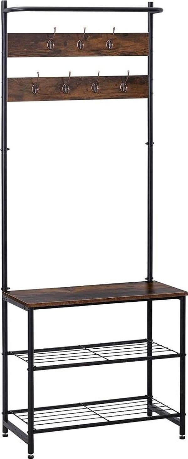 APPENDIABITI SCARPIERA CON RIPIANI GANCI PORTACAPPELLI MULTIFUNZIONALE LEGNO METALLO 62201 - 6