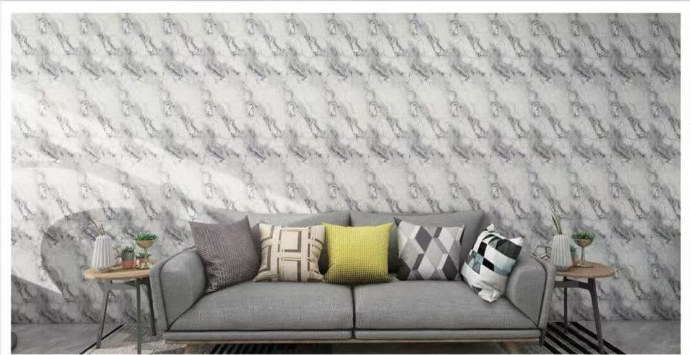 PANNELLO ADESIVO EFFETTO MARMO GRIGIO BIANCO 120X300CM PARETI PARASCHIZZI STANZA CLS-081 - 2
