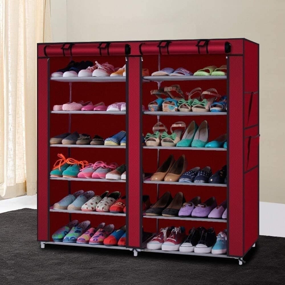 SCARPIERA A 2 ANTE CON 6 SCOMPARTI ORGANIZZATORE PORTA SCARPE 108 X 110 X 30 CM 69071 - 3