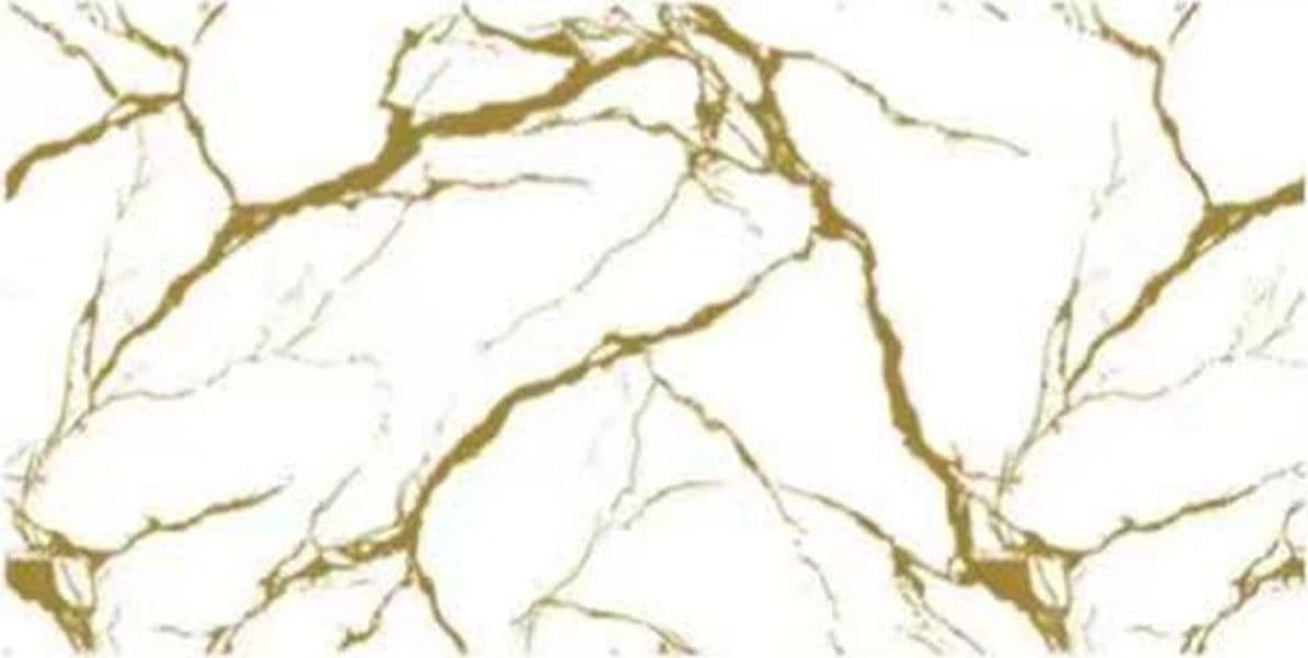 PANNELLO ADESIVO EFFETTO MARMO BIANCO VENATURE DORATE 120X300CM PARETI STANZA CLS-136 - 3