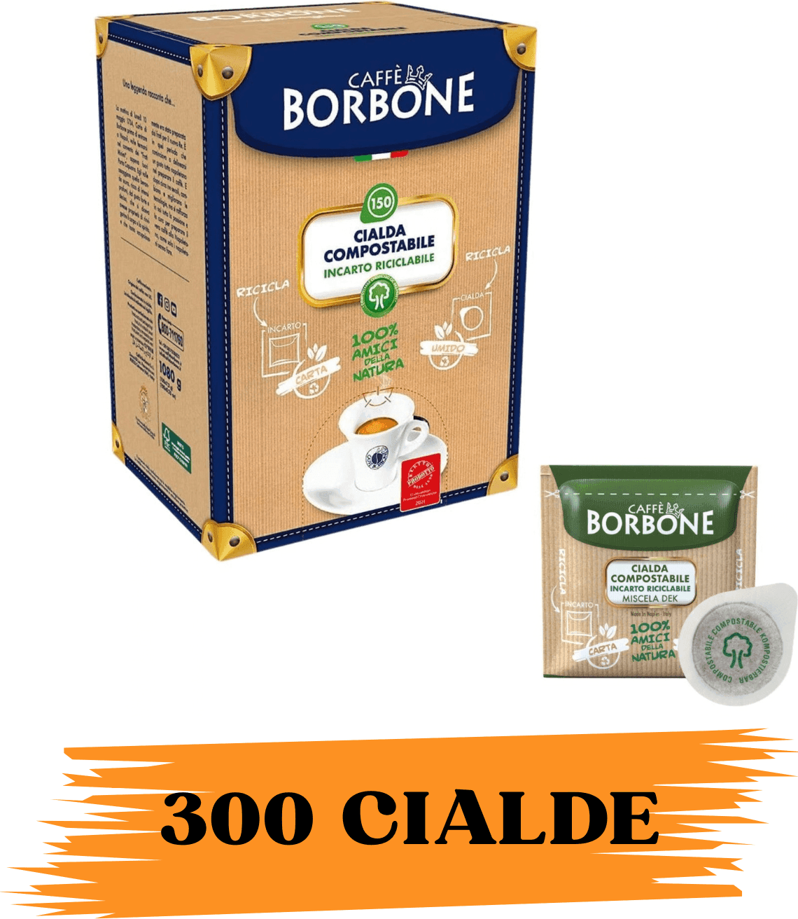 Borbone Box Cialde 44mm Miscela Dek 300pz - 2