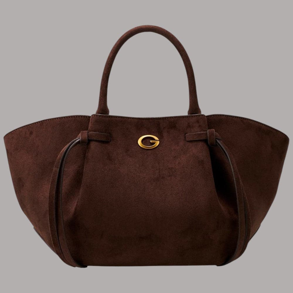 Borsa a mano Guess Allegra con frange e tracolla removibile – Espresso