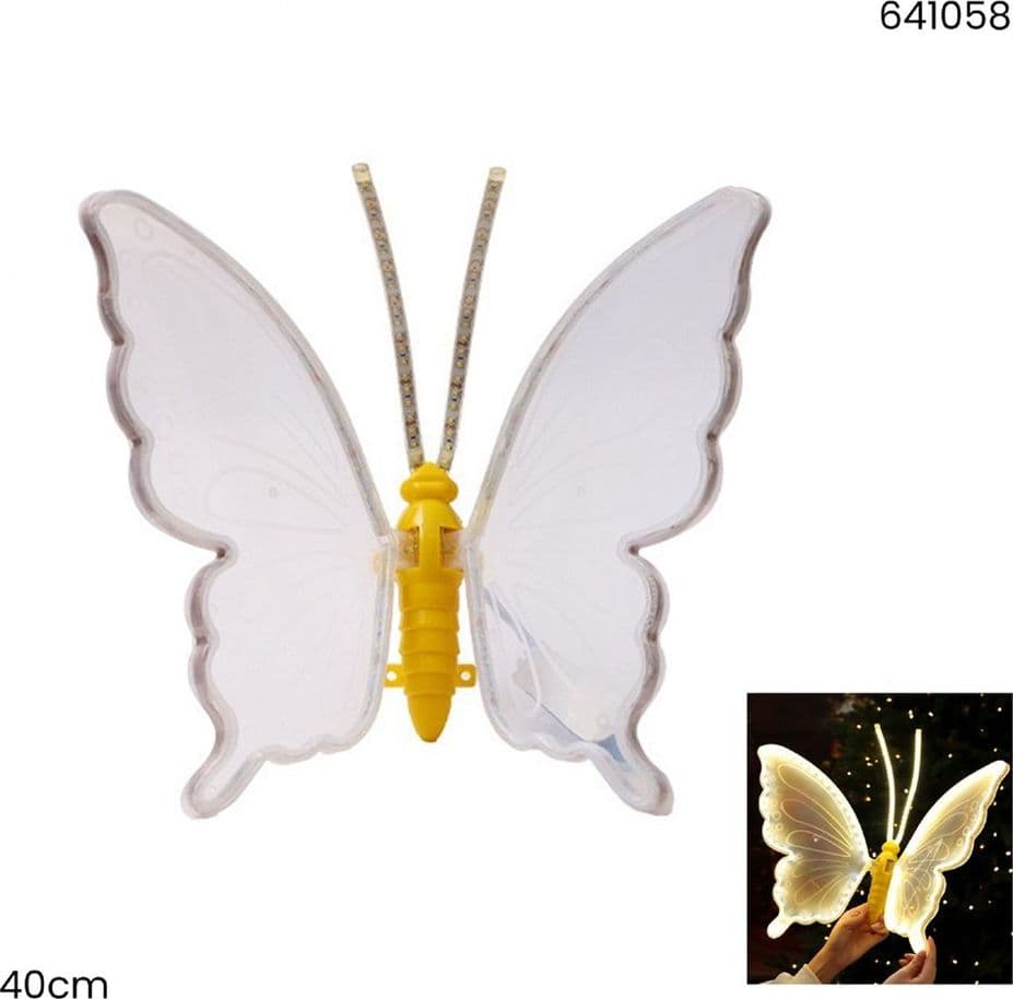 LAMPADA FORMA FARFALLA DECORATIVA NATALIZIA LUMINOSA LED 40CM STATICA LUCE CALDA 641058 - 4