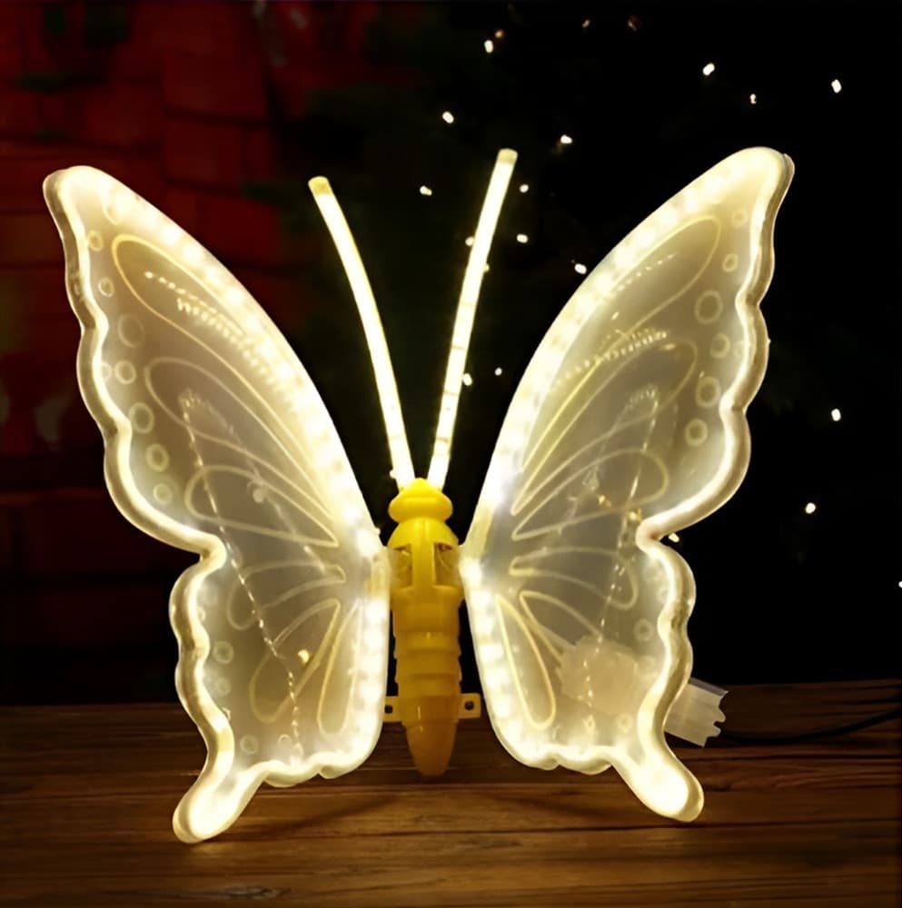 LAMPADA FORMA FARFALLA DECORATIVA NATALIZIA LUMINOSA LED 40CM STATICA LUCE CALDA 641058 - 5