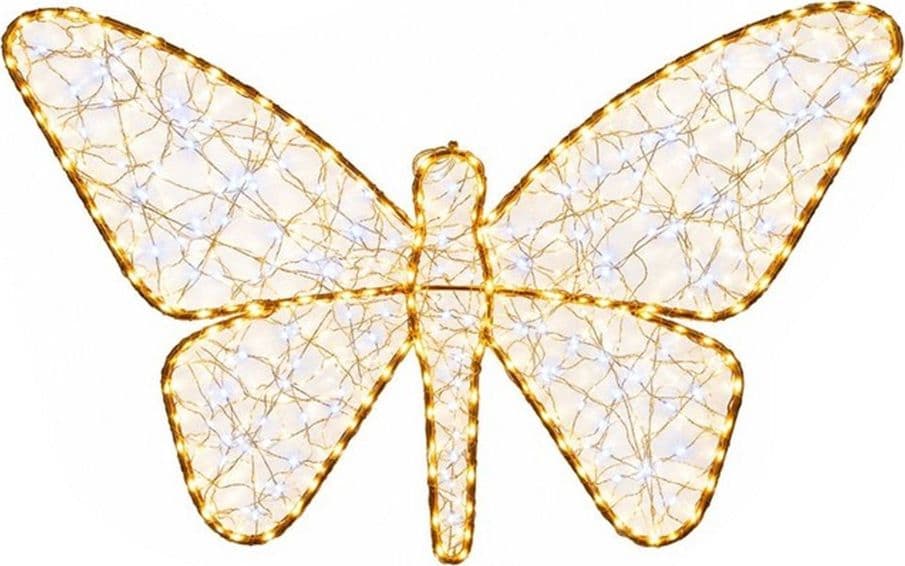 DECORAZIONE A FORMA DI FARFALLA NATALIZIA LUMINOSA LED LUCE CALDA 60CM SCINTILLANTE 641063 - 3