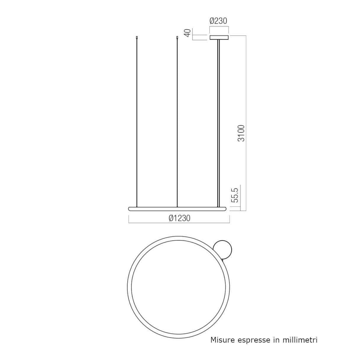 Lampadario moderno Redo group HALLEY 01 4458 LED CCT dimmerabile metallo acrilico - 3