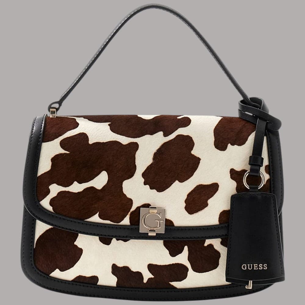 Borsa a mano Guess Audrey con tracolla removibile effetto cavallino – Cow