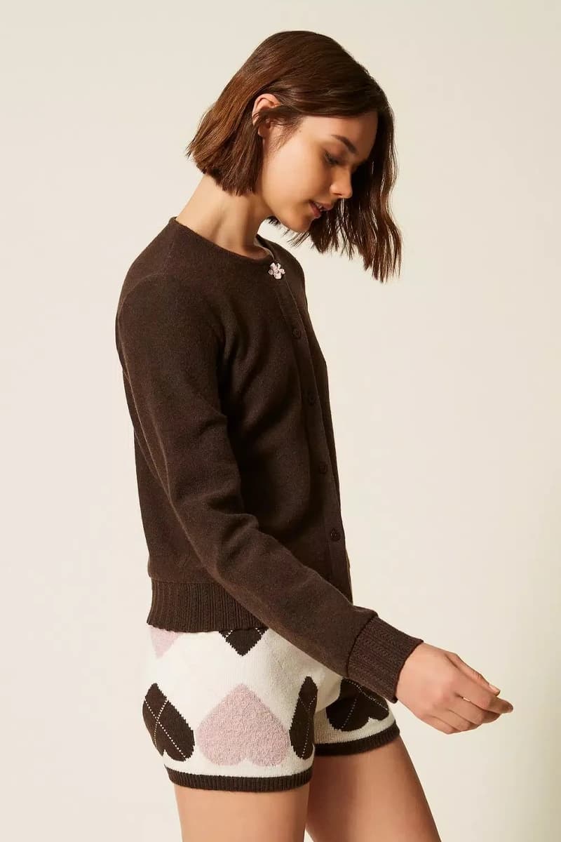 Cardigan in maglia con bottone smaltato | TWINSET - 3
